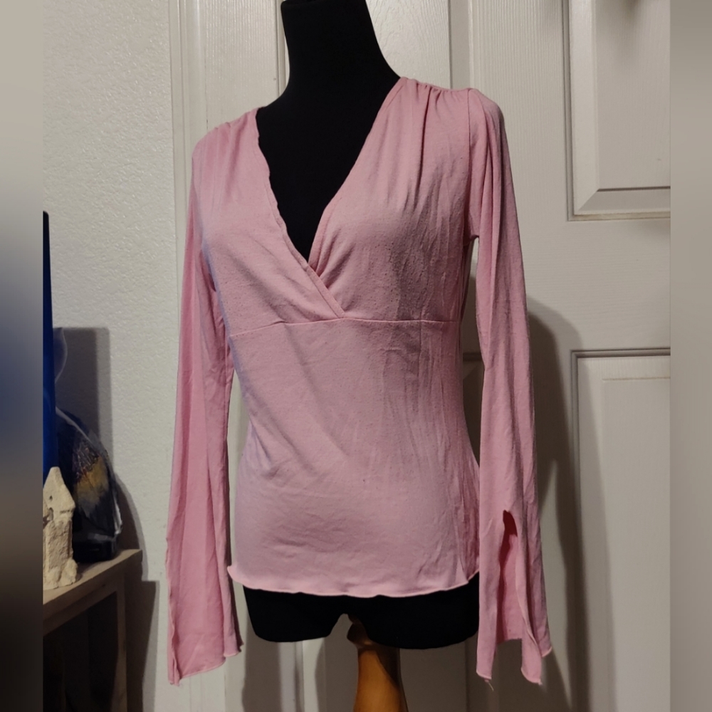 WRAPPER BRAND SIZE LARGE PINK LONG SLEEVE BLOUSE
